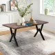 Τραπέζι Walter Megapap Mdf - μεταλλικό χρώμα καρυδί 160x80x75εκ. - Τραπέζια