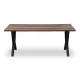 Τραπέζι Walter Megapap Mdf - μεταλλικό χρώμα καρυδί 160x80x75εκ. - Τραπέζια