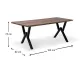 Τραπέζι Walter Megapap Mdf - μεταλλικό χρώμα καρυδί 160x80x75εκ. - Τραπέζια