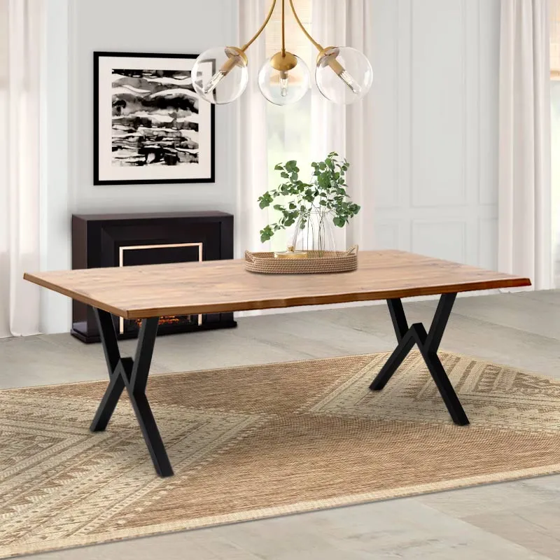 Τραπέζι Walter Megapap Mdf - μεταλλικό χρώμα ακακίας 200x100x75εκ. - Τραπέζια
