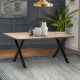 Τραπέζι Jeremy Megapap Mdf - μεταλλικό χρώμα ακακίας 140x80x75εκ. - Τραπέζια