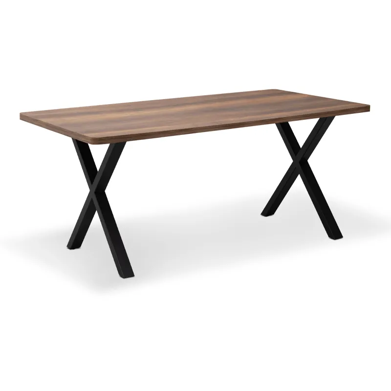 Τραπέζι Jeremy Megapap Mdf - μεταλλικό χρώμα καρυδί 140x80x75εκ. - Τραπέζια