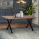 Τραπέζι Jeremy Megapap Mdf - μεταλλικό χρώμα καρυδί 140x80x75εκ. - Τραπέζια