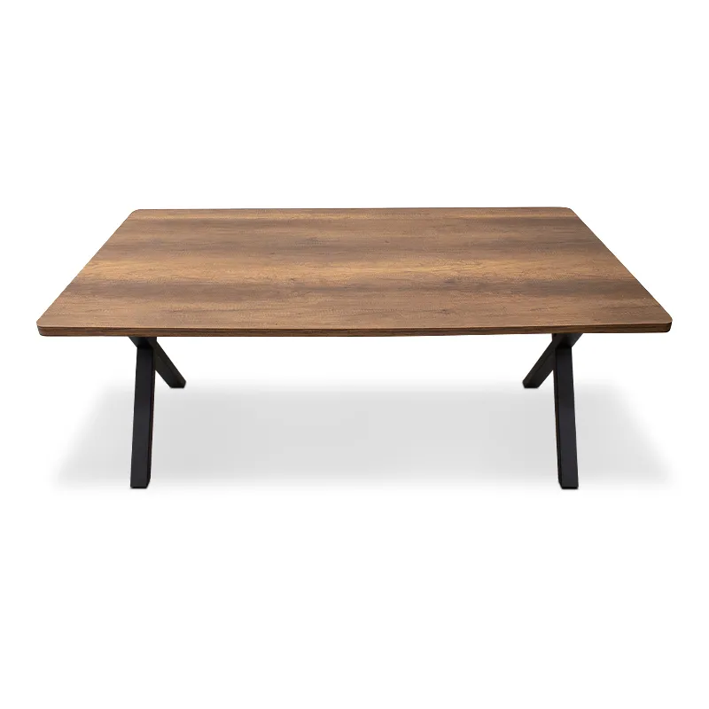 Τραπέζι Jeremy Megapap Mdf - μεταλλικό χρώμα καρυδί 140x80x75εκ. - Τραπέζια