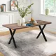 Τραπέζι Jeremy Megapap Mdf - μεταλλικό χρώμα καρυδί 160x80x75εκ. - Τραπέζια
