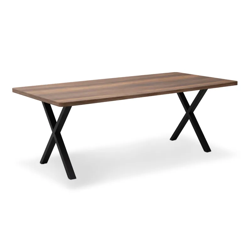 Τραπέζι Jeremy Megapap Mdf - μεταλλικό χρώμα καρυδί 200x100x75εκ. - Τραπέζια