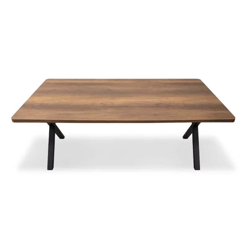 Τραπέζι Jeremy Megapap Mdf - μεταλλικό χρώμα καρυδί 200x100x75εκ. - Τραπέζια