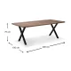 Τραπέζι Jeremy Megapap Mdf - μεταλλικό χρώμα καρυδί 200x100x75εκ. - Τραπέζια