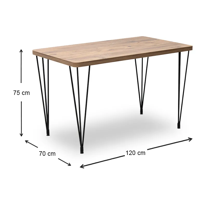 Τραπέζι Roger Megapap Mdf - μεταλλικό χρώμα ακακίας 120x70x75εκ. - Τραπέζια