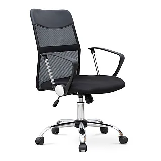 Καρέκλα γραφείου Franco Megapap με ύφασμα Mesh χρώμα μαύρο 59x57x95/105εκ.