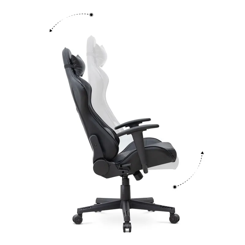Καρέκλα γραφείου Gaming Alonso Megapap από τεχνόδερμα χρώμα μαύρο 67x70x125/135 εκ. - Καρέκλες γραφείου