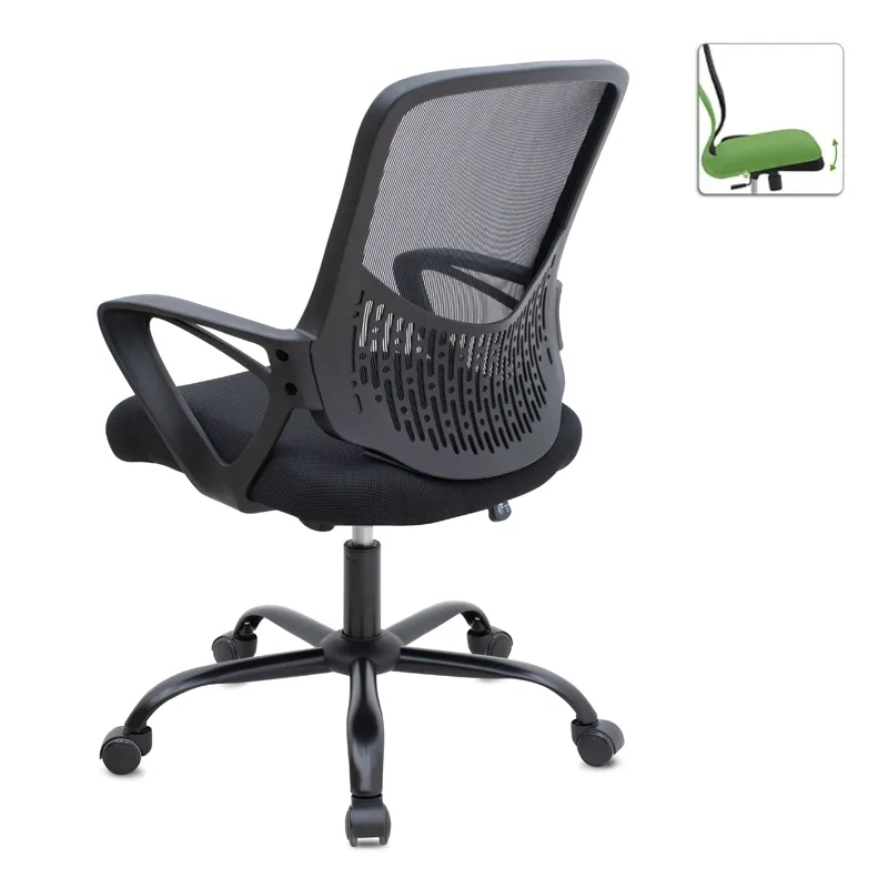 Καρέκλα γραφείου Freda Megapap με ύφασμα Mesh χρώμα μαύρο 65x65x90/100εκ.