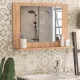 Καθρέφτης μπάνιου Devlin Megapap από μελαμίνη χρώμα pine oak 60x10x45εκ. - Έπιπλα μπάνιου