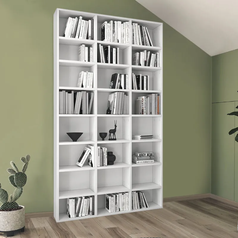 Βιβλιοθήκη μελαμίνης Fyodor Megapap χρώμα λευκό 102x16x178εκ. - Βιβλιοθήκες