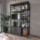 Έπιπλο κουζίνας Benito Megapap χρώμα μαύρο - ανθρακί 83,6x30,2x140,7εκ.