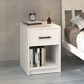 Κομοδίνο Scoty Megapap χρώμα λευκό 40,2x35,3x55εκ.