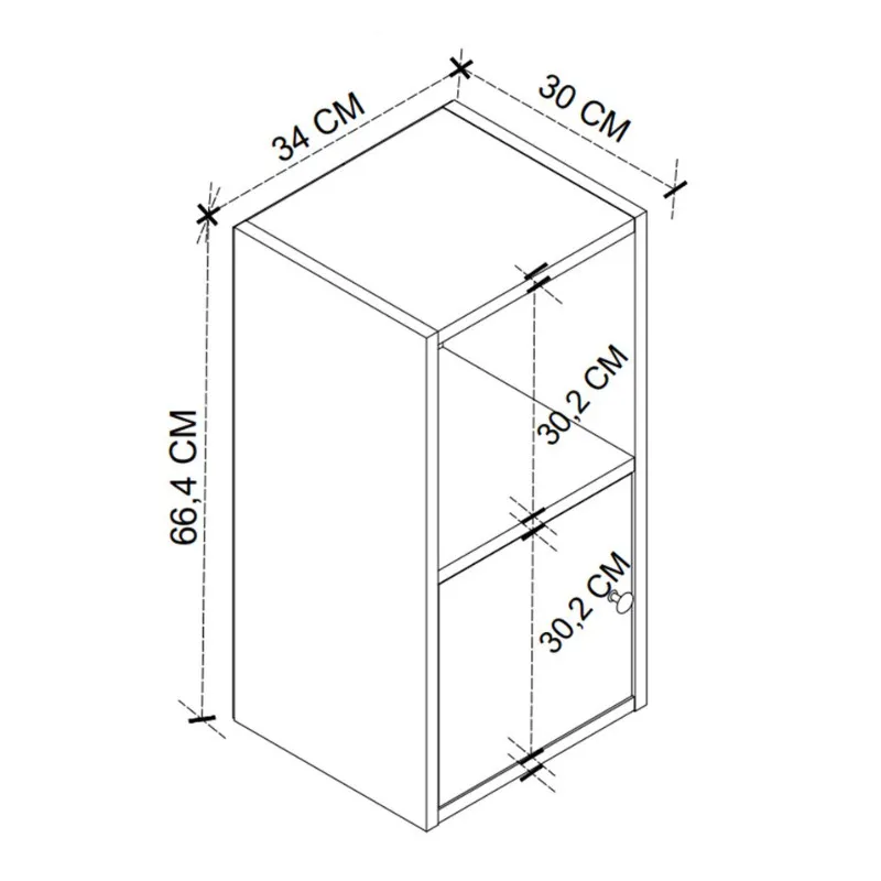 Κομοδίνο Vito Megapap χρώμα ανθρακί 34x30x66,4εκ.