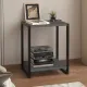 Κομοδίνο Gina Megapap χρώμα ανθρακί - μαύρο 39x30x48εκ.