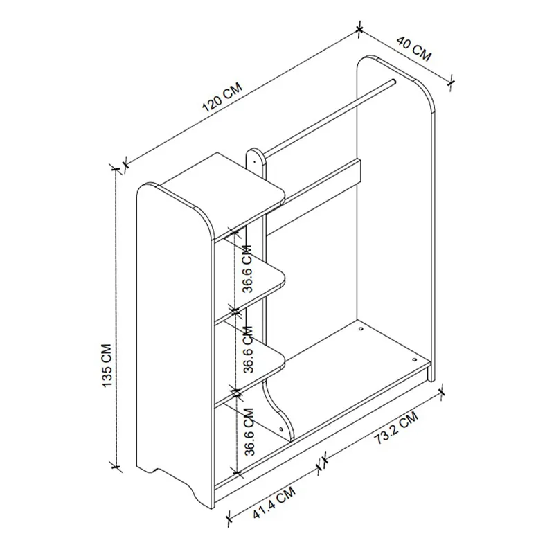 Έπιπλο εισόδου Rozesme Megapap χρώμα pine oak 120x40x135εκ.