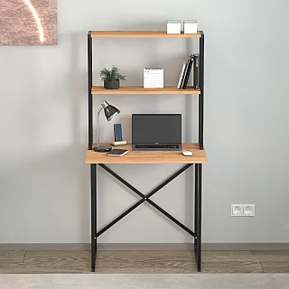 Γραφείο εργασίας Pope Megapap χρώμα pine oak 73x52x146εκ.