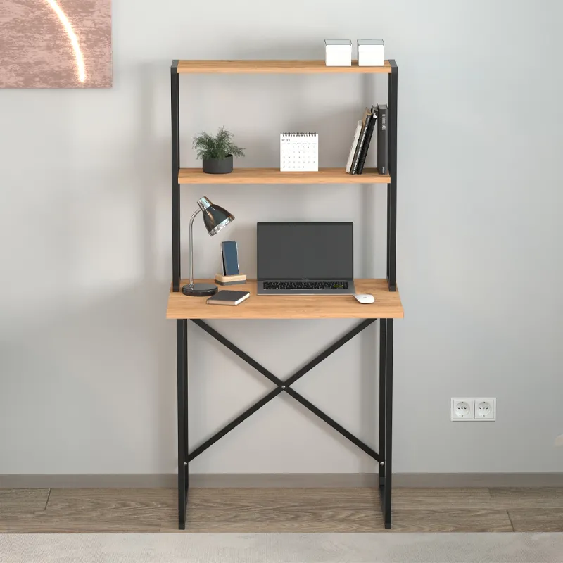 Γραφείο εργασίας Pope Megapap χρώμα pine oak 73x52x146εκ.