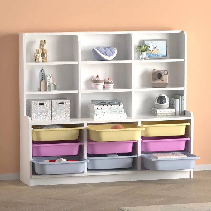 Βιβλιοθήκη Obia Megapap με 9 συρτάρια χρώμα λευκό 132,6x30x115εκ.