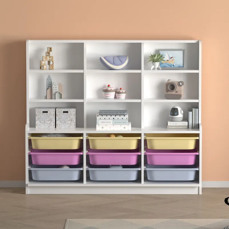 Βιβλιοθήκη Obia Megapap με 9 συρτάρια χρώμα λευκό 132,6x30x115εκ.