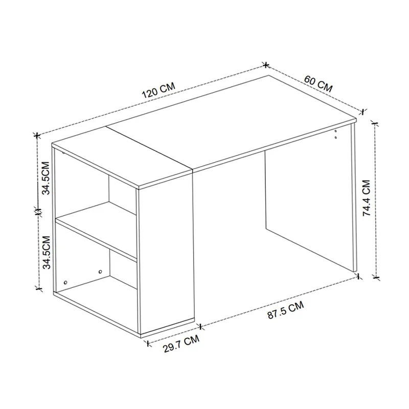 Γραφείο εργασίας Smyrna Megapap χρώμα λευκό 120x60x74,4εκ.