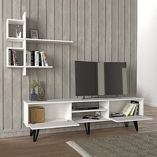 Σύνθεση τηλεόρασης Salerno Megapap χρώμα λευκό 180x35x51εκ.