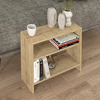 Τραπεζάκι βοηθητικό Silvanus Megapap χρώμα sapphire oak 51x17,5x49εκ.