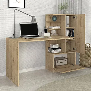 Γραφείο εργασίας Merino Megapap χρώμα sapphire oak 149,5x61,8x120εκ.