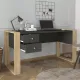 Γραφείο εργασίας Fernando Megapap χρώμα ανθρακί - sapphire oak 158,4x60x72,2εκ.