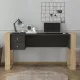 Γραφείο εργασίας Fernando Megapap χρώμα ανθρακί - sapphire oak 158,4x60x72,2εκ.