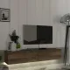 Έπιπλο τηλεόρασης επιτοίχιο Aristo Megapap με LED χρώμα καρυδί 135x31,6x25εκ.
