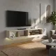 Έπιπλο τηλεόρασης επιτοίχιο Aristo Megapap με LED χρώμα travertine 135x31,6x25εκ.