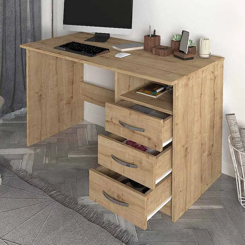 Γραφείο εργασίας Eldoris Megapap από μελαμίνη χρώμα sapphire oak 120x60x75εκ. - Γραφεία