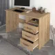 Γραφείο εργασίας Eldoris Megapap από μελαμίνη χρώμα sapphire oak 120x60x75εκ. - Γραφεία