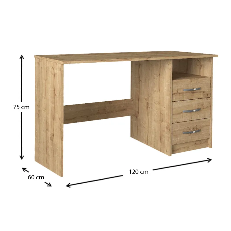 Γραφείο εργασίας Eldoris Megapap από μελαμίνη χρώμα sapphire oak 120x60x75εκ. - Γραφεία