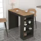 Τραπέζι μπαρ Monaco Megapap από μελαμίνη χρώμα ανθρακί - sapphire oak 120x51,6x101,8εκ. - Τραπέζια