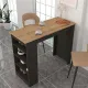 Τραπέζι μπαρ Monaco Megapap από μελαμίνη χρώμα ανθρακί - sapphire oak 120x51,6x101,8εκ. - Τραπέζια
