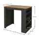 Τραπέζι μπαρ Monaco Megapap από μελαμίνη χρώμα ανθρακί - sapphire oak 120x51,6x101,8εκ. - Τραπέζια