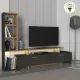 Σύνθεση τηλεόρασης Simal Megapap με LED χρώμα ανθρακί - sepet oak 168,2x31,3x120εκ.