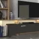 Σύνθεση τηλεόρασης Simal Megapap με LED χρώμα ανθρακί - sepet oak 168,2x31,3x120εκ.