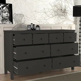 Συρταριέρα - Μπουφές Sabina Megapap χρώμα ανθρακί 160x50x96εκ.