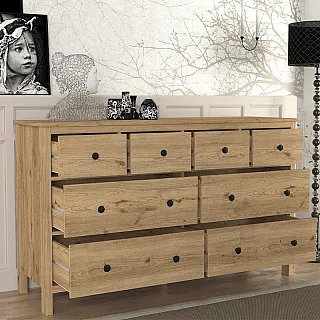 Συρταριέρα - Μπουφές Sabina Megapap χρώμα sepet oak 160x50x96εκ.