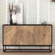 Μπουφές μελαμίνης Themis Megapap χρώμα μαύρο - sapphire oak 150x35x83,6εκ. - Μπουφέδες