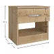 Κομοδίνο μελαμίνης Lube Megapap χρώμα sapphire oak 40x28,2x40εκ. - Κομοδίνα