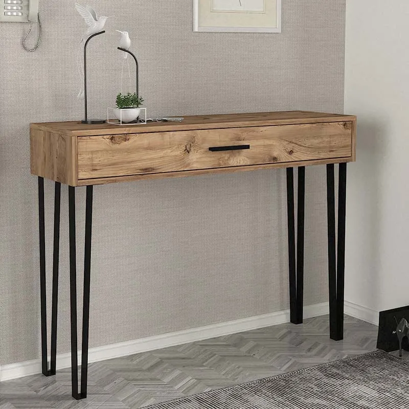 Κονσόλα μελαμίνης Rochel Megapap χρώμα atlantic pine 120x35x89,8εκ. - Κονσόλες