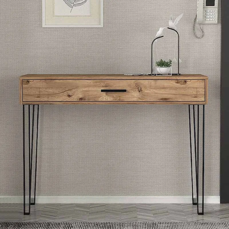 Κονσόλα μελαμίνης Rochel Megapap χρώμα atlantic pine 120x35x89,8εκ. - Κονσόλες