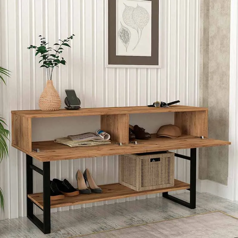 Κονσόλα μελαμίνης Aron Megapap χρώμα atlantic pine 138,8x41x75,7εκ. - Κονσόλες